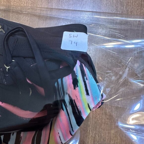 Xhilaration Push Up Underwire Bikini Swimsuit Top Medium Pastel Abstract Mesh - Picture 8 of 9